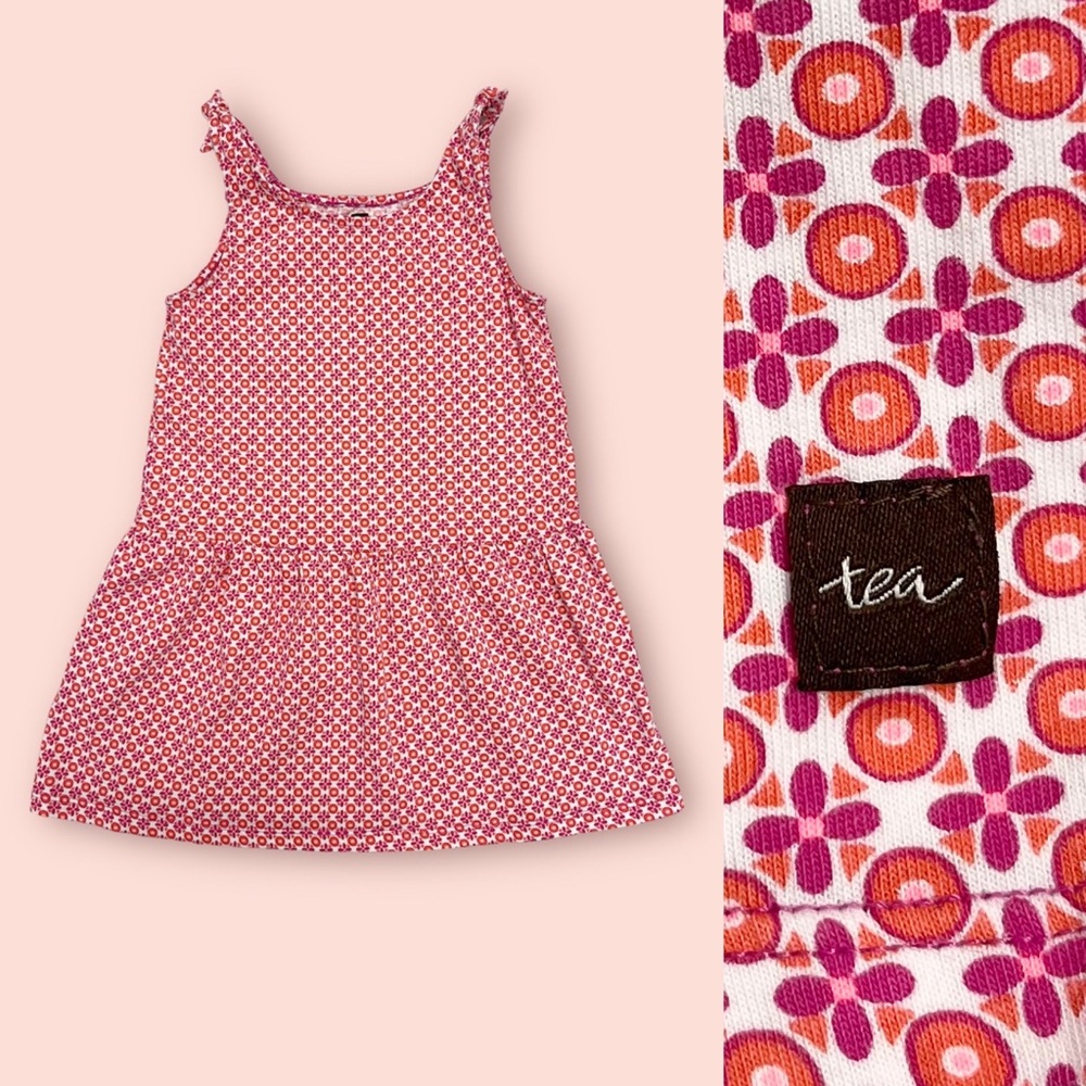 Tea Collection Printed Tie Shoulder Dress Size 5